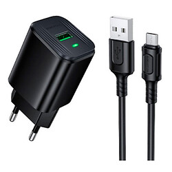 СЗУ Borofone BAS82A, С кабелем, MicroUSB, Черный