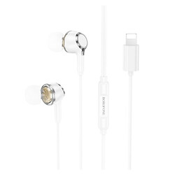 Навушники Borofone BM90 Miller Apple iPhone 12 Mini / iPhone 12 Pro Max / iPhone 12 Pro / iPhone 12 / iPhone SE 2020 / iPhone 11 Pro Max / iPhone 11 Pro / iPhone 11 / iPhone XR / iPhone XS Max / iPhone XS / iPhone 8 / iPhone 8 Plus, З мікрофоном, Білий