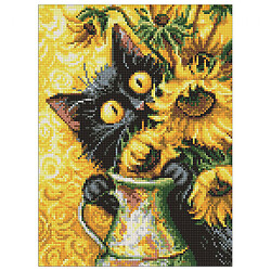Алмазная мозаика "Кот и подсолнухи", 30х40см, Ідейка