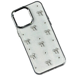 Чехол (накладка) Apple iPhone 14, Shiny Crystal Colored Bow, Silver Bows, Рисунок