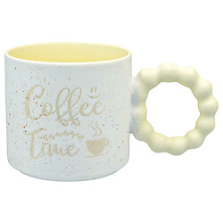Чашка фарфоровая с фигурной ручкой "Coffe time", 300 мл