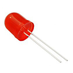 Светодиод 8mm Красный матовый 1000-2000 mCd 2-2.2V