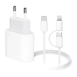 СЗУ Apple iPhone SE 2022 / iPhone 14 Pro Max / iPhone 14 Plus / iPhone 14 Pro / iPhone 14 / iPhone 13 Pro / iPhone 13 Mini / iPhone 13 / iPhone 13 Pro Max / iPhone 12 Mini / iPhone 12 Pro Max / iPhone 12 Pro, С кабелем, Lightning, Type-C, Белый