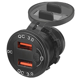 Зарядний пристрій USB YC-A32KB Dual QC3.0 синій індикатор