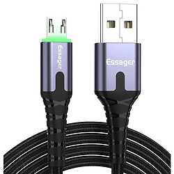 Кабель USB 2.0 AM/BM microUSB 1м з підсвічуванням сірий