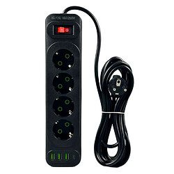 Сетевой удлинитель UA Power F24U, 2.0 м., Черный