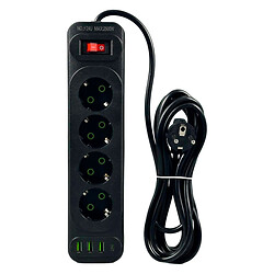 Сетевой удлинитель UA Power F24U, 6.0 м., Черный