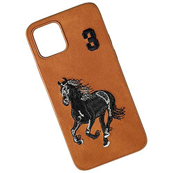 Чехол (накладка) Apple iPhone 12 / iPhone 12 Pro, Teddy Bear Embroidered, Horse, Оранжевый