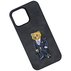 Чехол (накладка) Apple iPhone 14 Pro Max, Teddy Bear Embroidered, Dark Gray, Серый