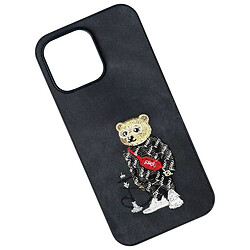 Чехол (накладка) Apple iPhone 14 Pro, Teddy Bear Embroidered, Графитовый