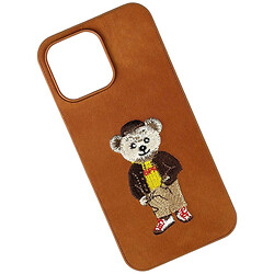 Чехол (накладка) Apple iPhone 16 Pro Max, Teddy Bear Embroidered, Оранжевый