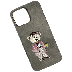 Чохол (накладка) Apple iPhone 16, Teddy Bear Embroidered, Сірий