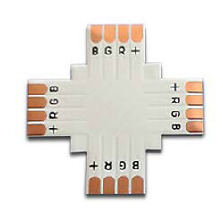 Розгалужувач "+" 4 контакти, ширина 10мм, RGB