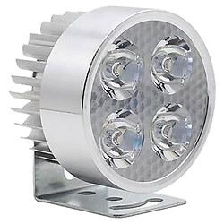 Фара для вело-мото техники 4LED 12Вт, 12-80В, линзы, серебристая