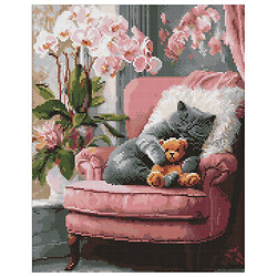 Алмазная мозаика "Мурчащий котик", 40х50см, Ідейка