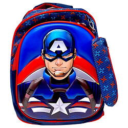 Рюкзак «Капітан Америка / Captain America», 2 відділення, 2 бічні кишені, жорсткий корпус із зображенням героя, пенал на підвісці, Mic