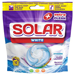Капсули для прання білих речей Solar White, 20 г х10 шт/уп