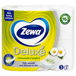 Набір паперу туалетного Zewa Deluxe "Ромашка", тришаровий, 4 рул./уп.