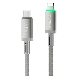 USB кабель Wiwu C083 Maglink Apple iPhone SE 2022 / iPhone 14 Pro Max / iPhone 14 Plus / iPhone 14 Pro / iPhone 14 / iPhone 13 Pro / iPhone 13 Mini / iPhone 13 / iPhone 13 Pro Max / iPhone 12 Mini / iPhone 12 Pro Max, Lightning, 1.0 м., Сірий