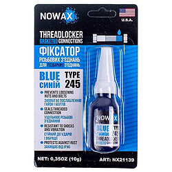 Фіксатор різьби для розбірних з'єднань Nowax, 10 г, Синій