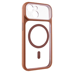 Чохол (накладка) Apple iPhone 14, GETMAN Moon Clear, MagSafe, Коричневий