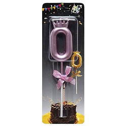 Свічка-цифра "0", з короною, мікс, Mic
