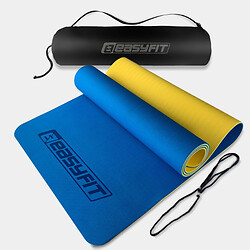 Коврик для йоги и фитнеса, TPE+TC, 6 мм, двухслойный, чехол, EasyFit
