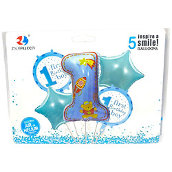 Шары фольгированные набор "First birthday-Boy", 5шт.: 1шт. x 80см + 4шт. x 45см, Z.Y. Ballon