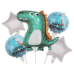 Кулі фольговані набір "Happy birthday-Динозавр", 5шт.: 1шт. x 100см + 4шт. x 45см, Mic
