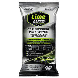 Салфетки влажные для салона авто универсальные LIME AVTO, 40 шт/уп.
