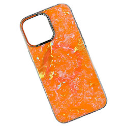 Чехол (накладка) Apple iPhone 16 Pro Max, Luxury Iridescent Marble, MagSafe, Оранжевый