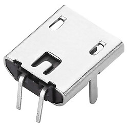 Гніздо Micro USB B, 2pin, у плату, горизонтальне, без спідниці