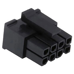 Роз'єм вилка MicroFit-8F, 8-pin (тато), крок 3мм, без контактів, Чорний