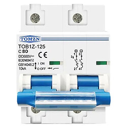 Автоматичний вимикач TOMZN TOB1Z-125, DC, 2P, 80А, 10кА, 600В
