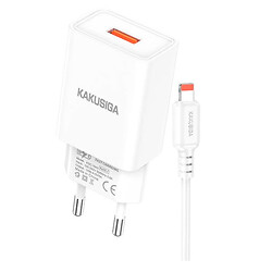 СЗУ Kakusiga KSC-1644 Apple iPhone SE 2022 / iPhone 14 Pro Max / iPhone 14 Plus / iPhone 14 Pro / iPhone 14 / iPhone 13 Pro / iPhone 13 Mini / iPhone 13 / iPhone 13 Pro Max / iPhone 12 Mini / iPhone 12 Pro Max / iPhone 12 Pro, С кабелем, Lightning, Белый