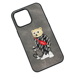 Чохол (накладка) Apple iPhone 13 Pro, Teddy Bear Embroidered, Urban Bear Black-Grey, Малюнок