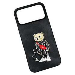 Чехол (накладка) Apple iPhone 17 Pro Max, Teddy Bear Embroidered, Графитовый