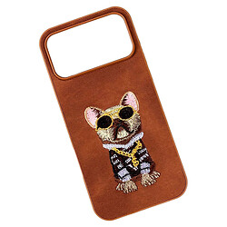 Чехол (накладка) Apple iPhone 17 Pro, Teddy Bear Embroidered, Коричневый