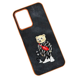 Чехол (накладка) Xiaomi Redmi 15A 5G, Teddy Bear Embroidered, Urban Bear Black-Brown, Рисунок