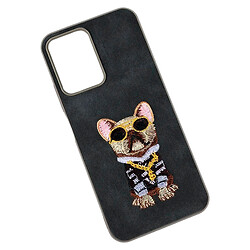 Чехол (накладка) Xiaomi Redmi 15A 5G, Teddy Bear Embroidered, Bulldog Style Black-Grey, Рисунок