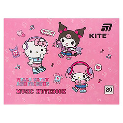 Зошит для нот серія "Hello Kitty", А5, 20 аркушів, Kite