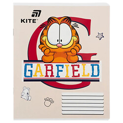 Зошит шкільний клітинка серія "Garfield", 18 аркушів, Kite