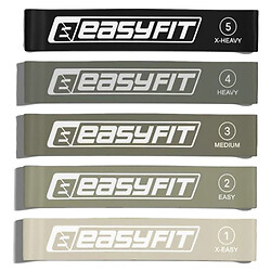 Набор резинок для фитнеса, 5 шт., 5 уровней тяжести, EasyFit