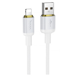 USB кабель Hoco X128 Benefit Apple iPhone SE 2022 / iPhone 14 Pro Max / iPhone 14 Plus / iPhone 14 Pro / iPhone 14 / iPhone 13 Pro / iPhone 13 Mini / iPhone 13 / iPhone 13 Pro Max / iPhone 12 Mini / iPhone 12 Pro Max, Lightning, 1.0 м., Білий