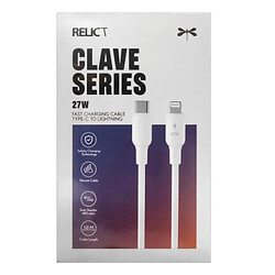 USB кабель Relict RCСECL27 Clave Silicone Apple iPhone SE 2022 / iPhone 14 Pro Max / iPhone 14 Plus / iPhone 14 Pro / iPhone 14 / iPhone 13 Pro / iPhone 13 Mini / iPhone 13 / iPhone 13 Pro Max / iPhone 12 Mini / iPhone 12 Pro Max, Lightning, 1.0 м., Білий