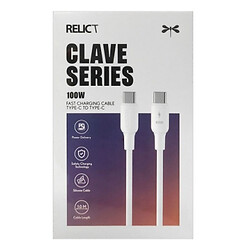 USB кабель Relict RCCECC100 Clave Silicone, Type-C, 1.0 м., Белый