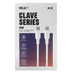 USB кабель Relict RCCECC60 Clave Silicone, Type-C, 1.0 м., Білий