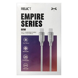 USB кабель Relict RСEСMCC60 Empire Braided, Type-C, 1.0 м., Серый