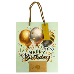 Пакет подарочный бумажный "Happy Birthday", 26х32х12,5 см