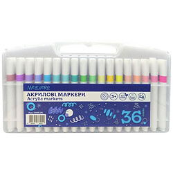 Маркеры, 36 цветов акриловые,трехгранные, Malevaro